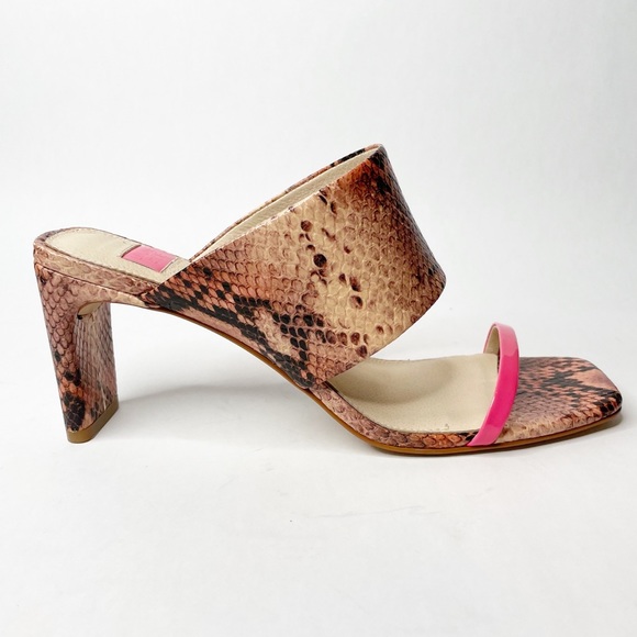 Louise Et Cie Lula Slide Snakeskin Print Square Toe Sandal - Picture 3 of 9